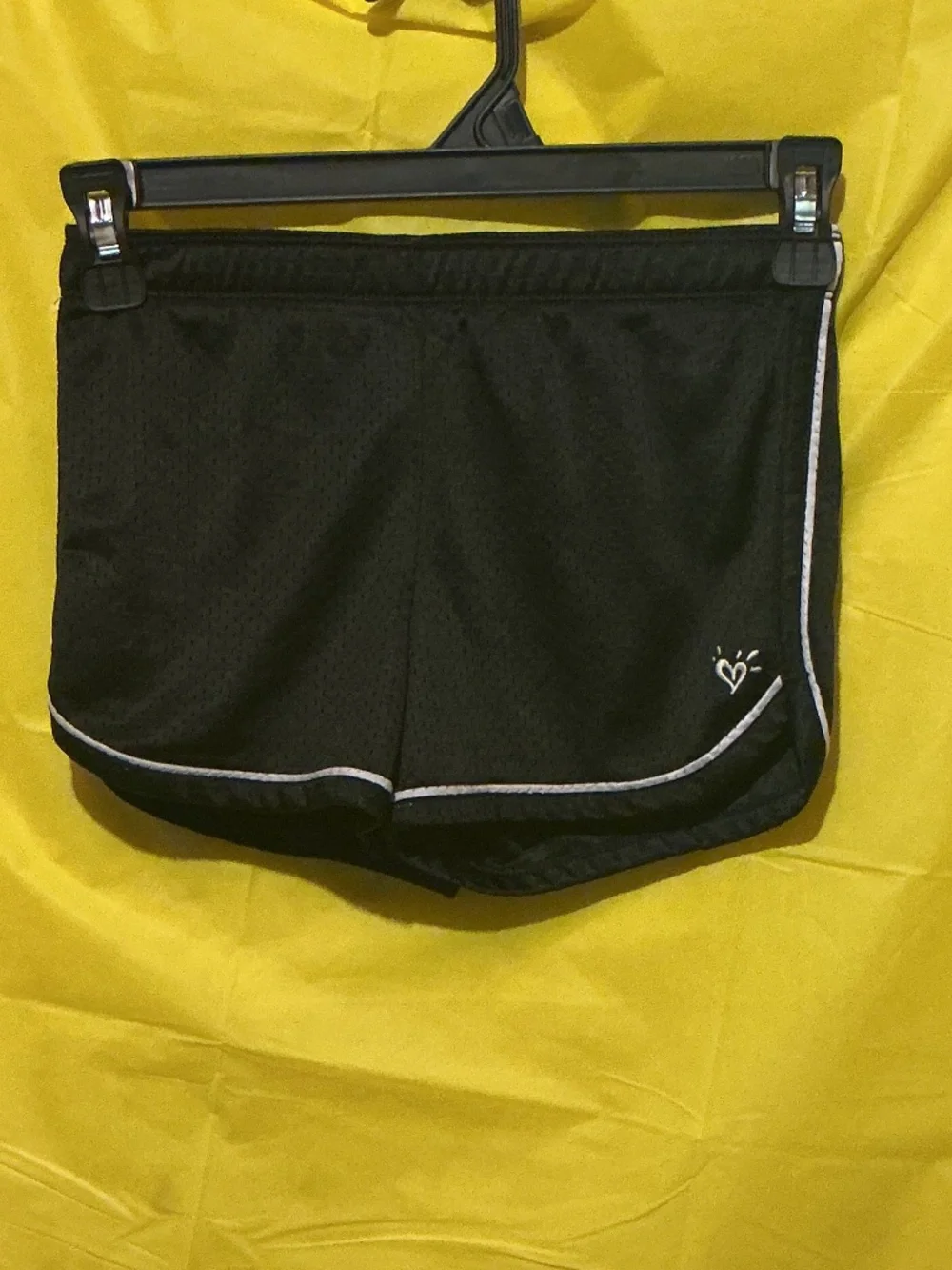 Justice Girls Black Athletic Running Shorts Mesh Lined Size 7
